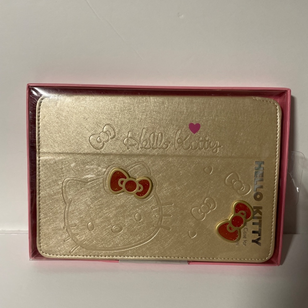 🍀 Hello Kitty Leather Case for iPad Mini Light Gold 2 Bow Generation 1/2/3  🍀